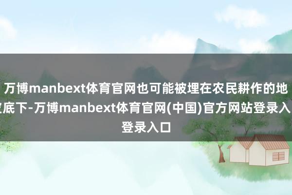 万博manbext体育官网也可能被埋在农民耕作的地皮底下-万博manbext体育官网(中国)官方网站登录入口